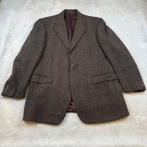 Isaia for Bernini Brown Plaid Wool Blazer - Italian Made Sport‎ Coat Men's